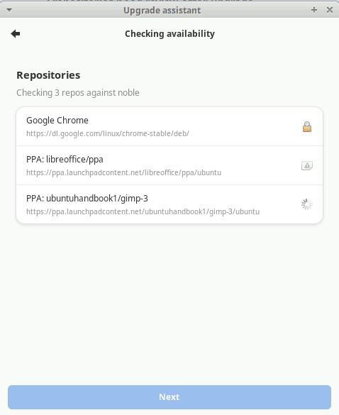 Wizard step 2 — checking availability